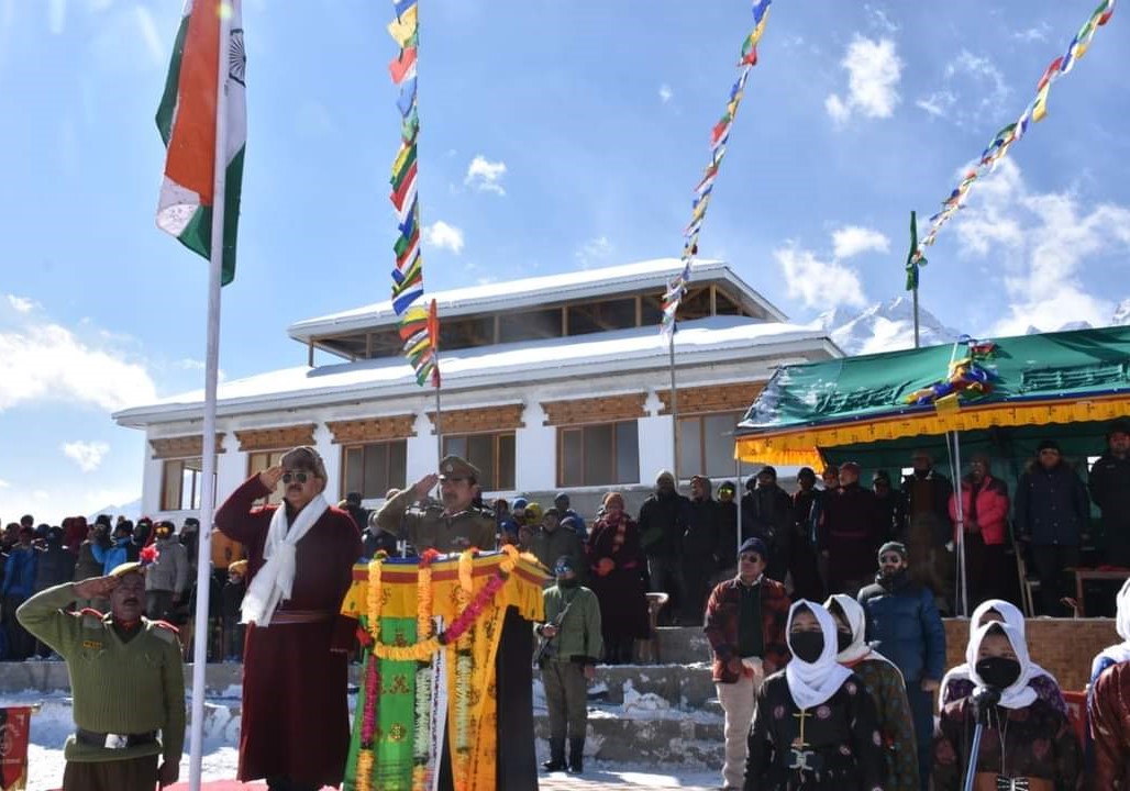 SDM Zanskar Sonam Dorjay unfurls tricolour on Republic Day