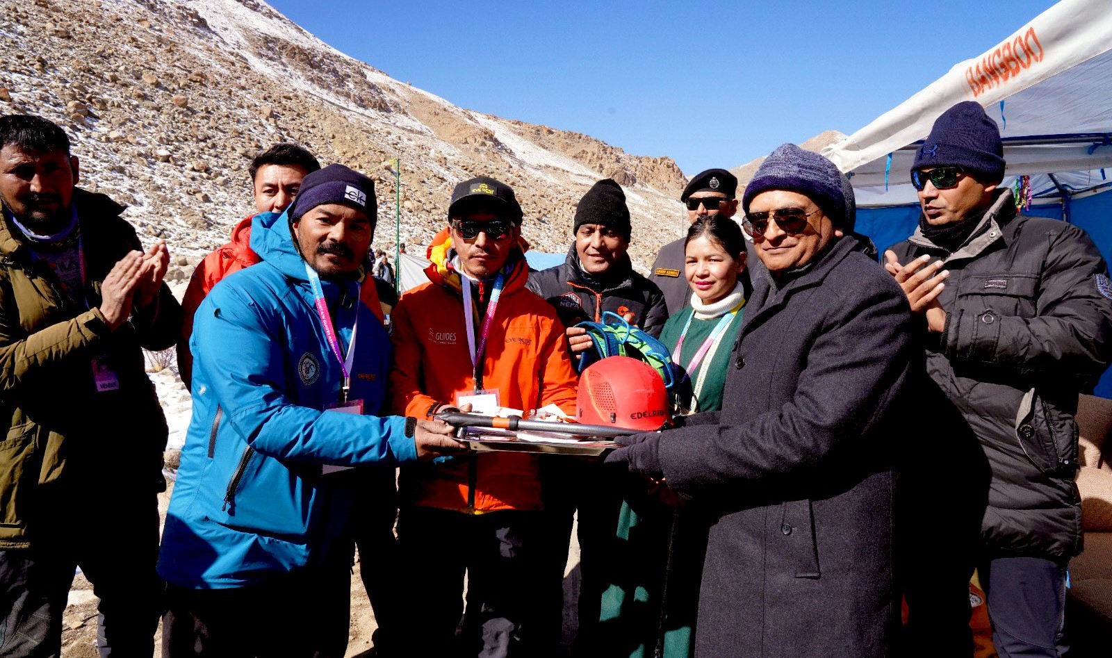 LG RK Mathur inaugurates 4th Edition of Ladakh Ice Climbing fest in Gangles