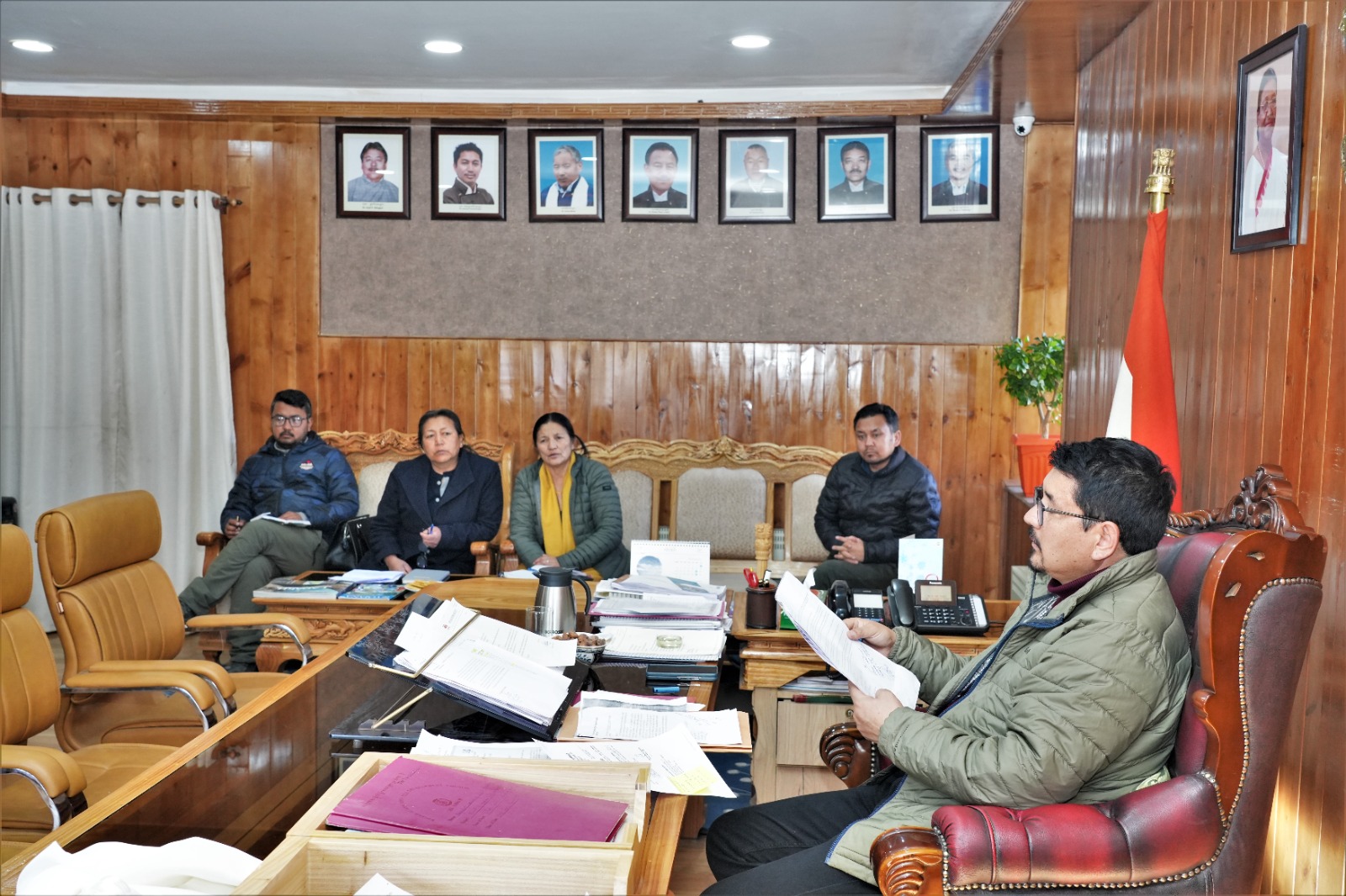 Chairman/CEC Tashi Gyalson convenes review meet on promotion of safaiwalas & regularisation of employees in Health Dept, Leh