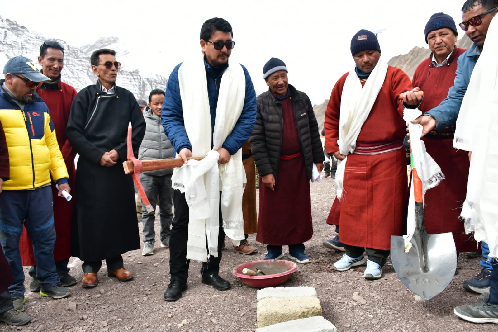 CEC, MP lays foundation stone for the upgradation of Cricket Stadium at Alchi