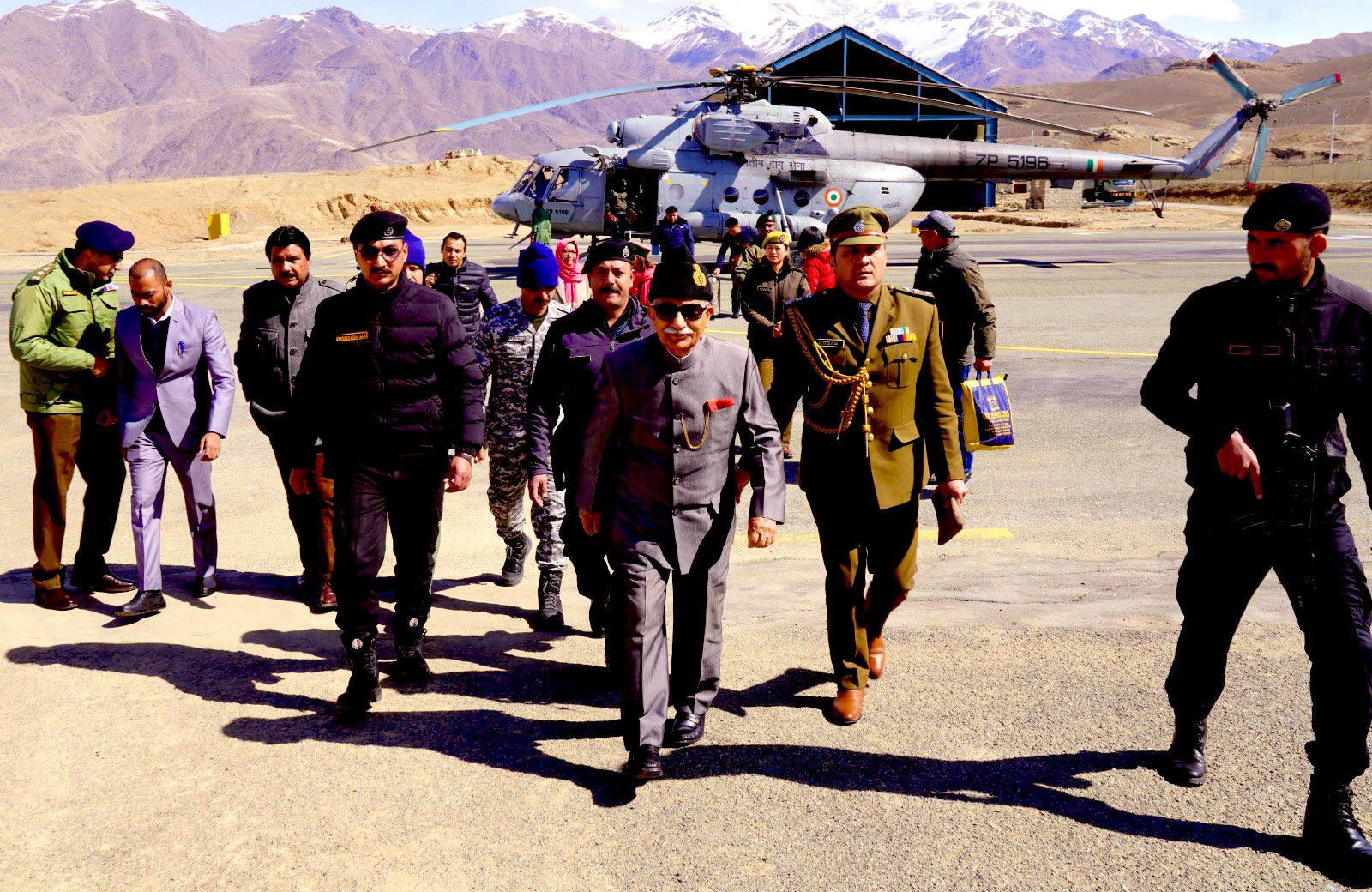 LG Brig Dr BD Mishra visits Kargil to interact with officials from various departments