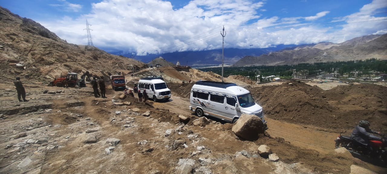 Incessant rain: Fire & Fury Sappers restore connectivity on Leh-Nubra road