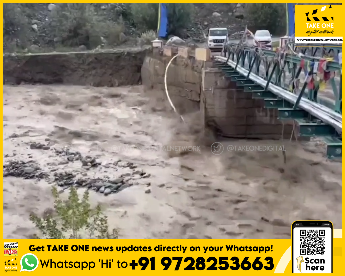 Heavy rainfall causes severe damage to Leh-Nubra Road at Khardong & Khalsar villages