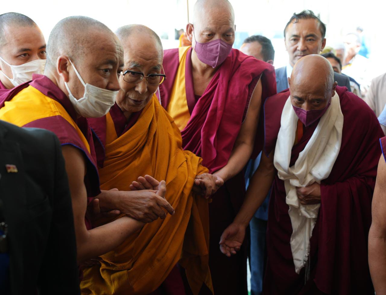 His Holiness 14th Dalai Lama arrives in Leh