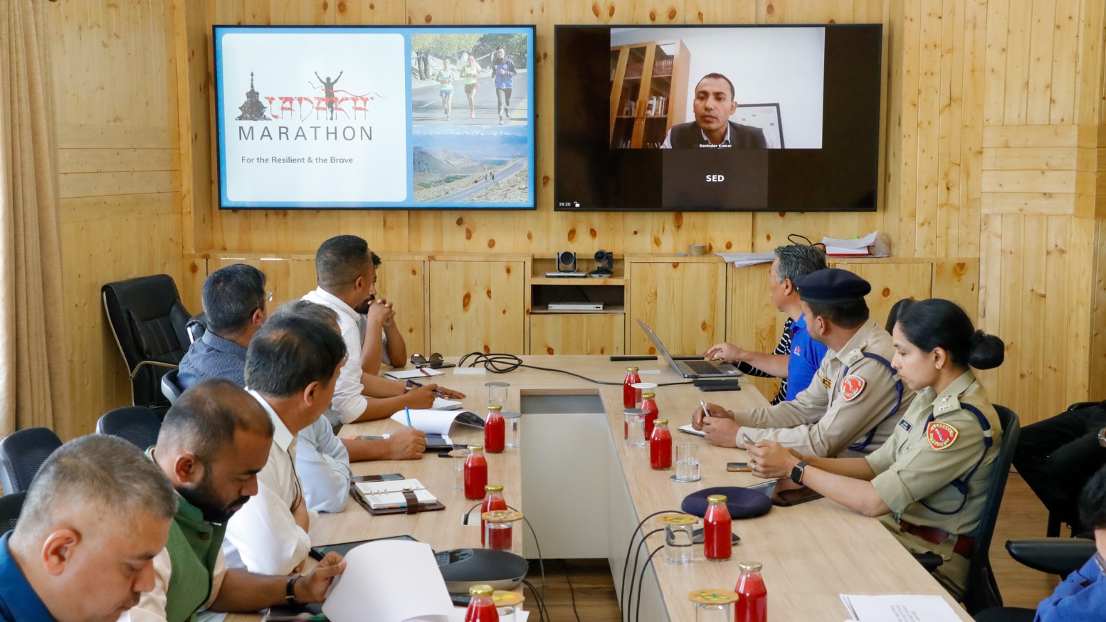 Advisor to Hon’ble LG Dr Pawan Kotwal chairs the meeting on the 10th Edition of the Ladakh Marathon