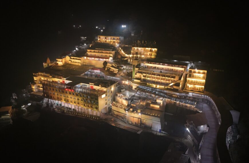 Shri Mata Vaishno Devi Shrine decked up for auspicious Shri Ram Pran Pratistha in Ayodhya