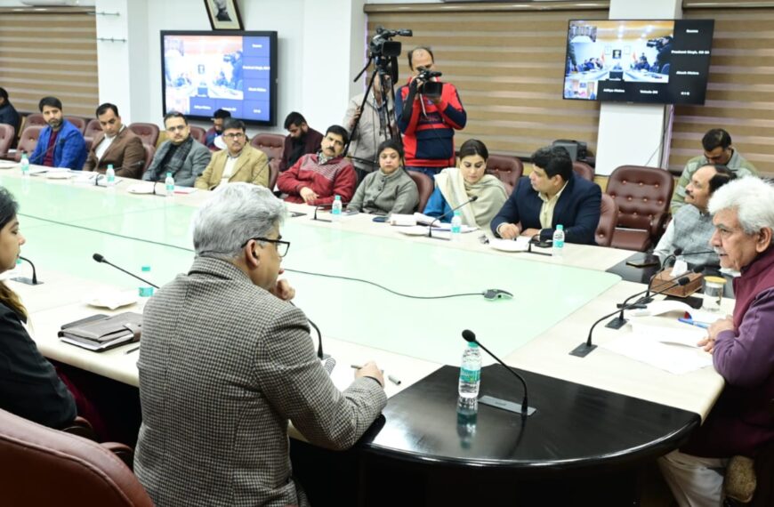 LG Manoj Sinha joins LG (Dr.) B.D. Mishra to launch Logo & Mascot for Khelo India Winter Games 2024