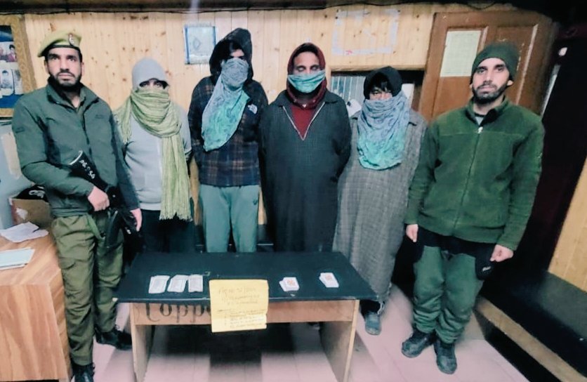 Ganderbal Police arrests 4 gamblers, seizes stake money and playing cards