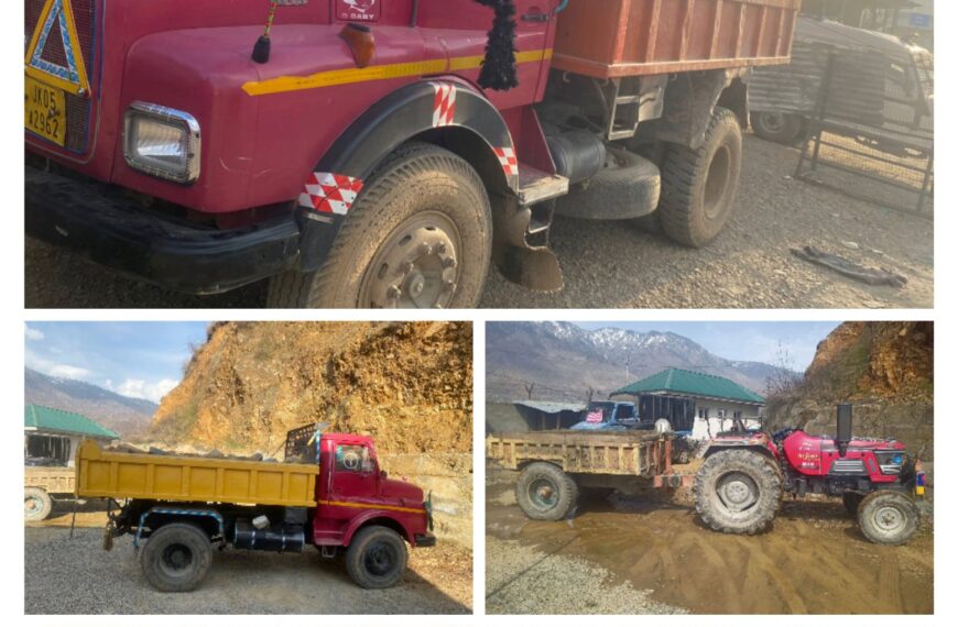 Bandipora police seize 5 vehicles in stringent crackdown on illegal mining