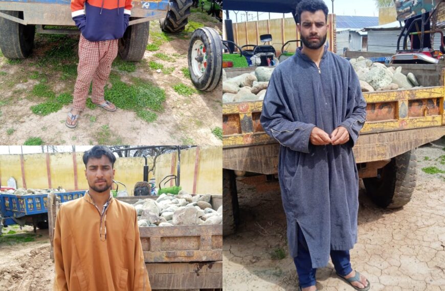 03 arrested, 03 vehicles seized for illegal mining in Kulgam