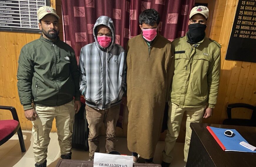 Police arrest two drug peddlers in Baramulla; seize contraband charas-like substance