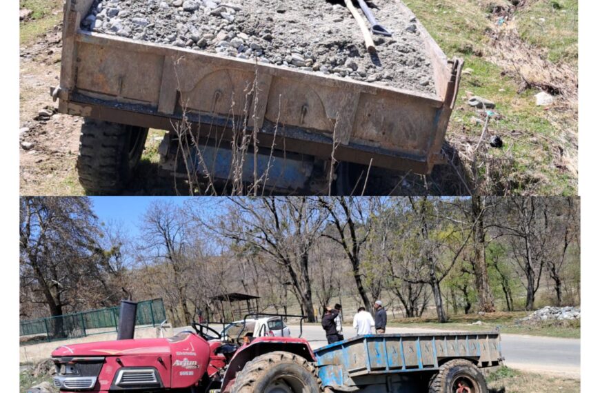 Two held, tractors seized in Sopore for illegal mineral extraction