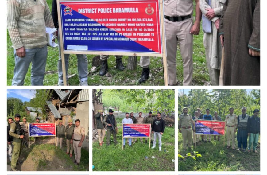 Baramulla police attach land worth lakhs belonging to Pakistan-based terror handlers