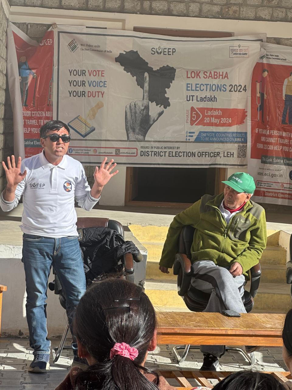 SVEEP Team Ladakh conducts voter awareness campaign at Hemya village