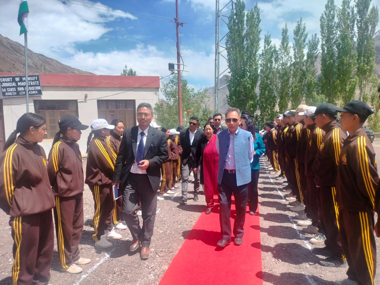 Senior Judge, Tashi Rabstan assesses ongoing construction work of New Munsiff Court Complex, Khaltse in Leh