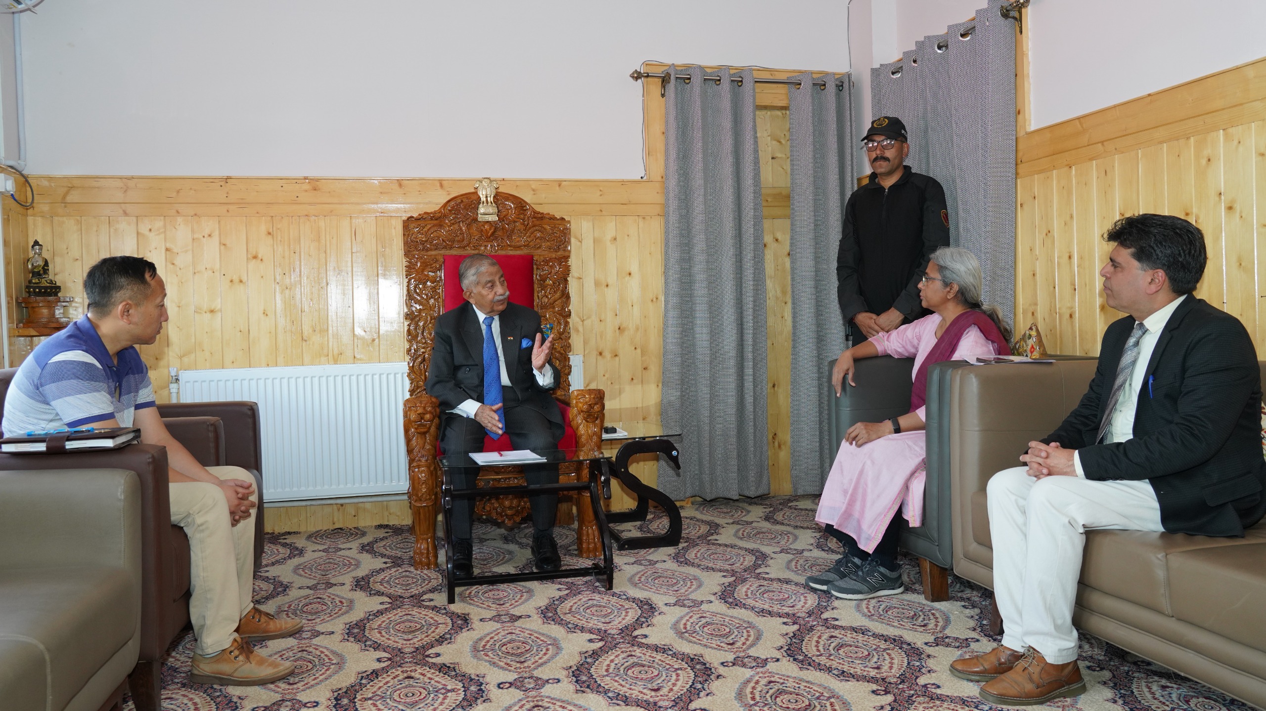 Chief Post Master General, India Post, J&K, Kalpana Rajsinghot calls on LG Ladakh, Brigadier Dr BD Mishra