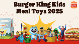 Get ready for a year of fun! This image shows the complete collection of Burger King Kids Meal toys for 2025. From Dog Man and the Wonder Pets to Superman and Lyla in the Loop, there's a toy for everyone. A Kids Meal box and a delicious-looking burger are also included.