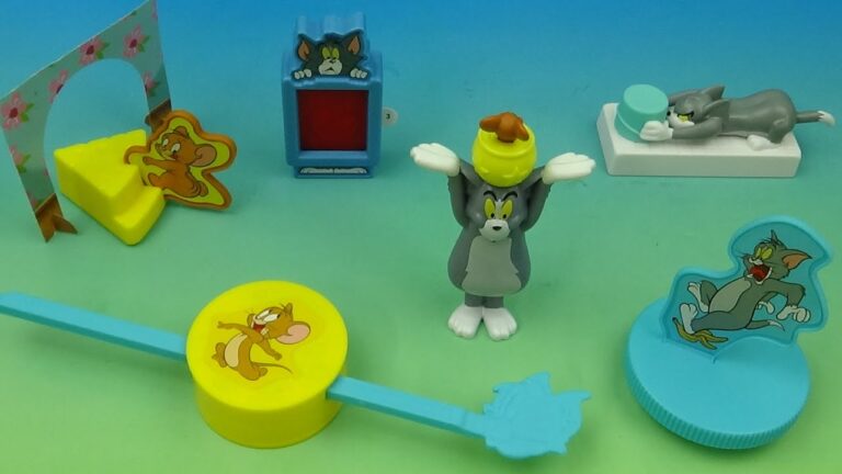 The image shows the burger king meal toys for 2024. The image shows tomy and jeery and some other toys around