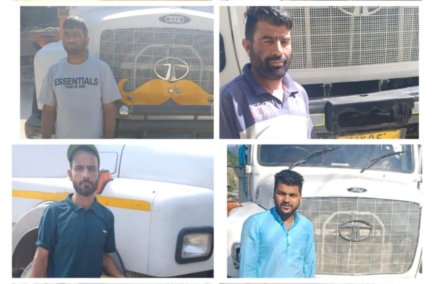 Baramulla police seize 9 vehicles, arrest 9 drivers in illegal mining crackdown