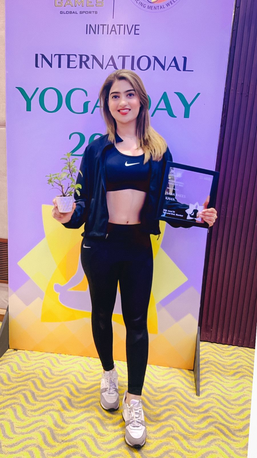 Proud Moment: Sana Raees Khan wins ‘Fitness Icon Of The Year’ award at an International Yoga Day event on 20th June, shares important tips and suggestions to enhance your fitness game