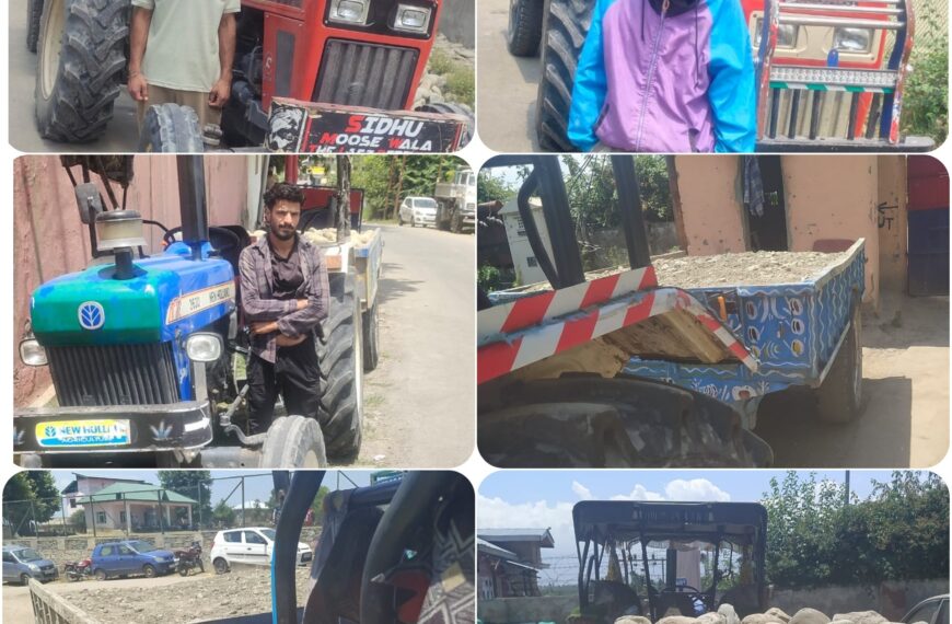 Kulgam Police arrests 6 persons in connection with illegal mining