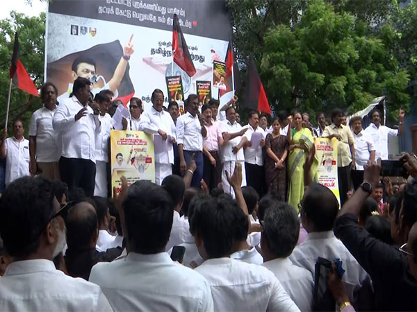 DMK holds protest against Centre for “neglecting” Tamil Nadu in Union…
