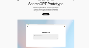 SearchGPT Prototype: A screenshot of the SearchGPT interface, where users can type their queries to get fast and relevant answers.