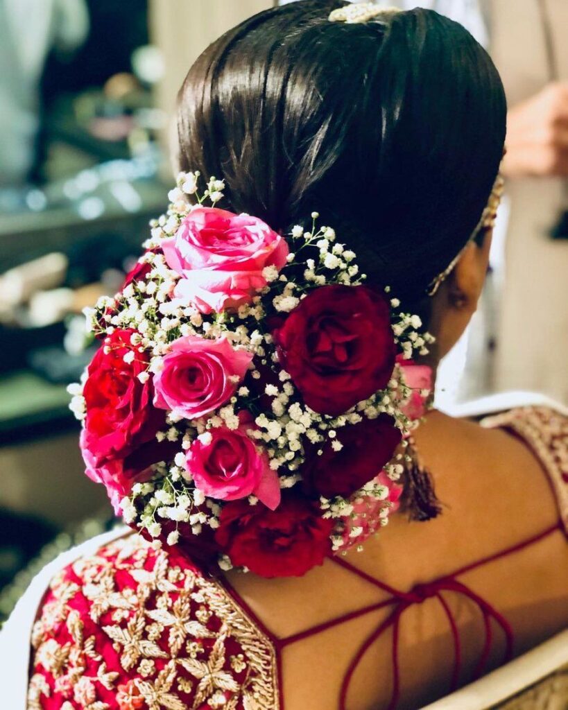 Messy Bun with Real Flowers