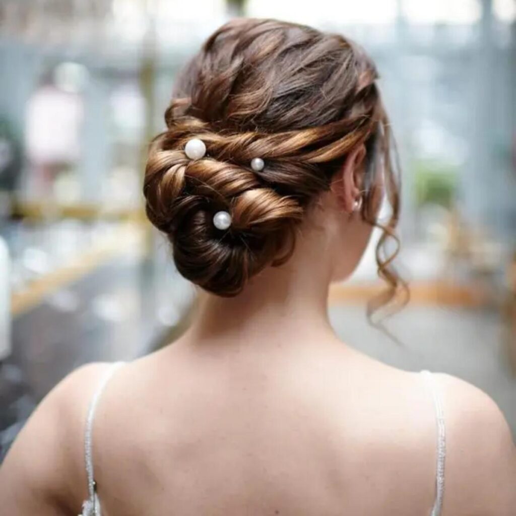 Twisted Updo with Beads