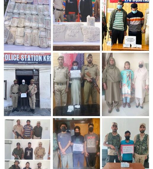 Baramulla Police attaches 10 properties of notorious drug peddlers & recovers drug of worth 86 Cr