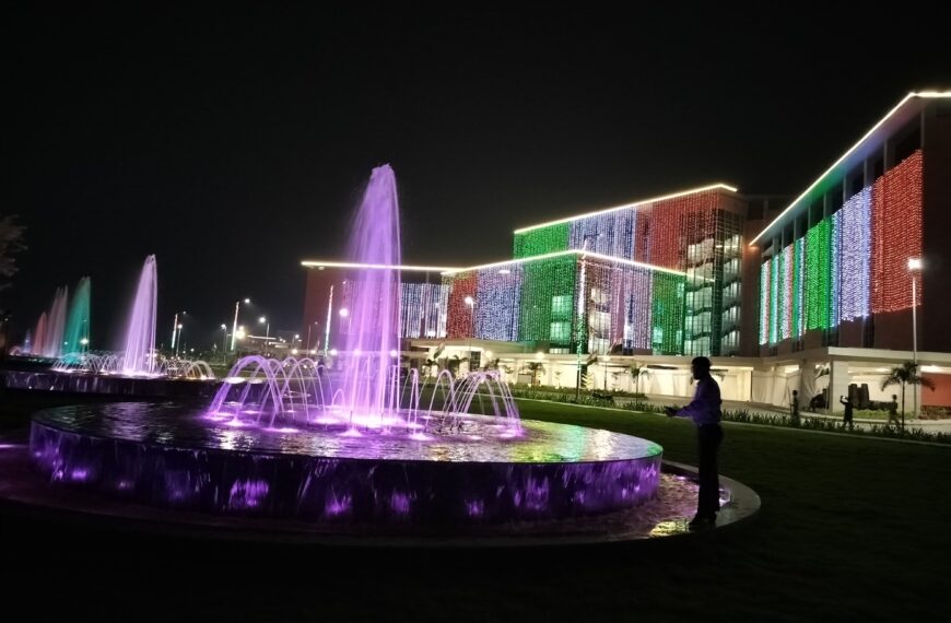 AIIMS Jammu illuminates in tricolour for Independence Day Celebrations