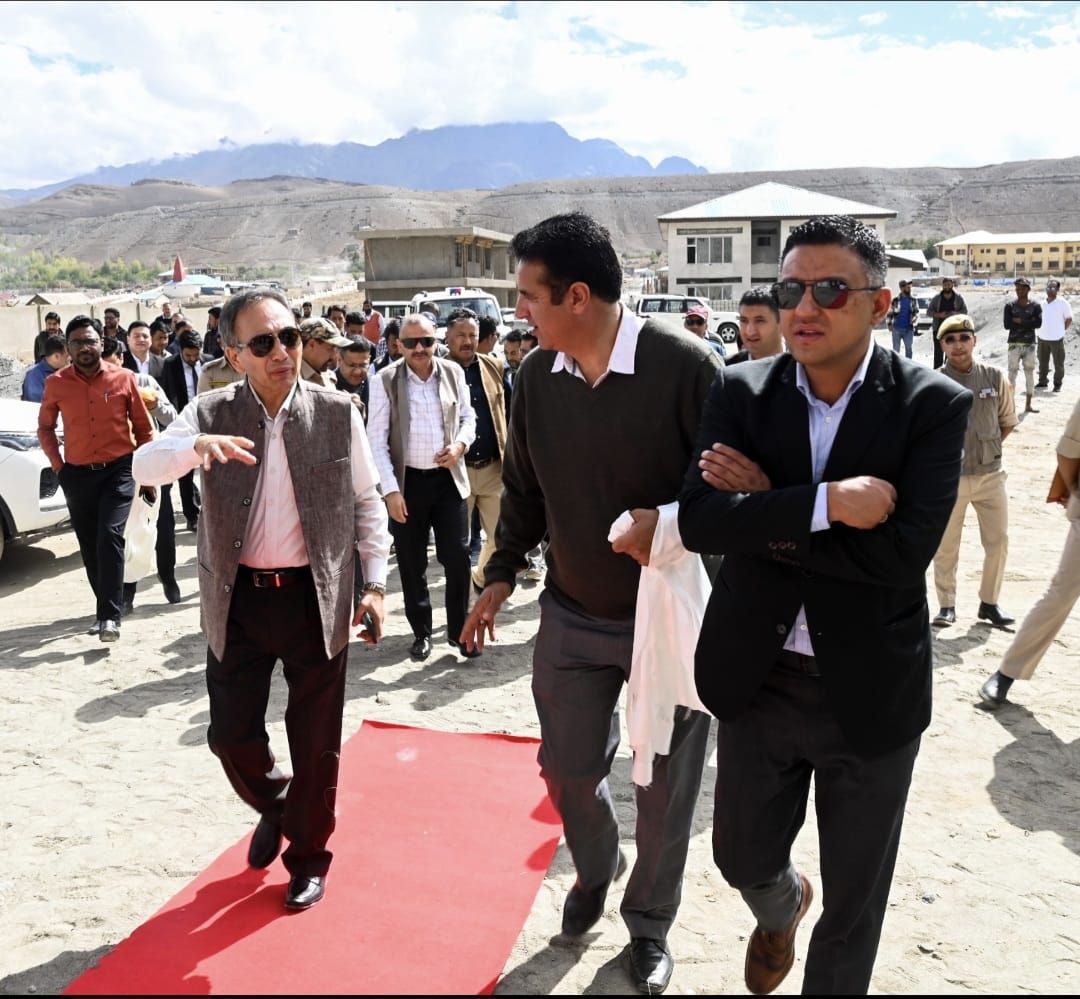 Justice Tashi Rabstan inspects construction works on Courts in Ladakh