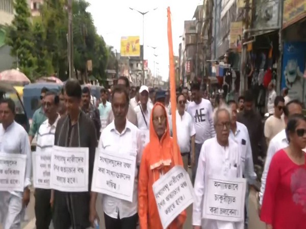 Forum for Protection of Minorities in Bangladesh holds protest march in Agartala