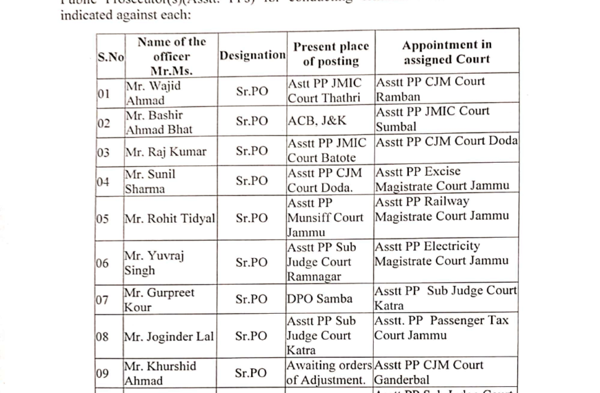 112 officers of Prosecution Dept appointed as Assistant Public Prosecutors