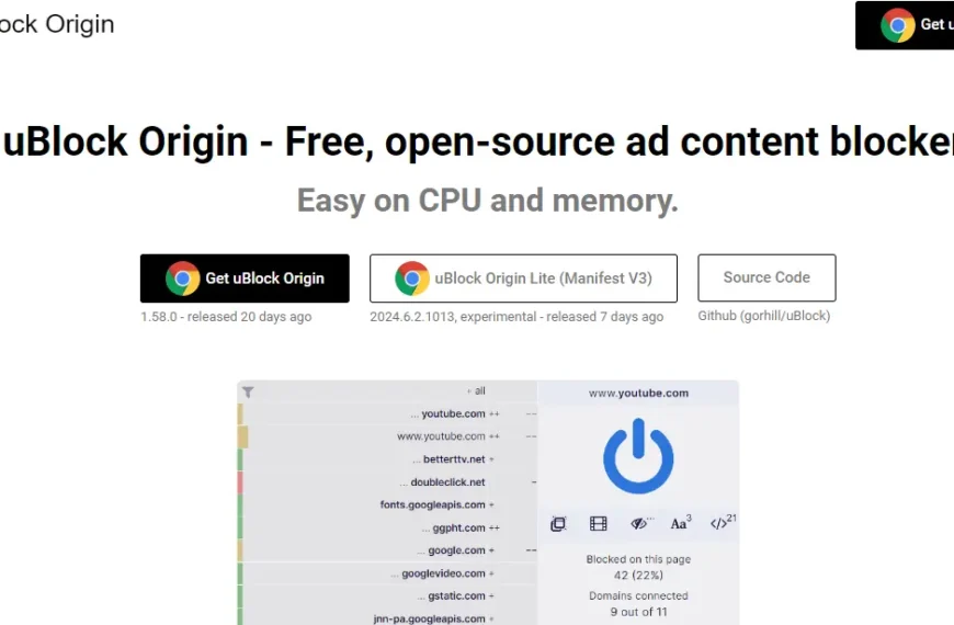 Chrome Extension uBlock Origin