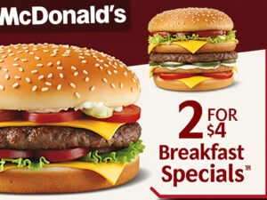 Mcdonald's breakfast specials 2 for $4