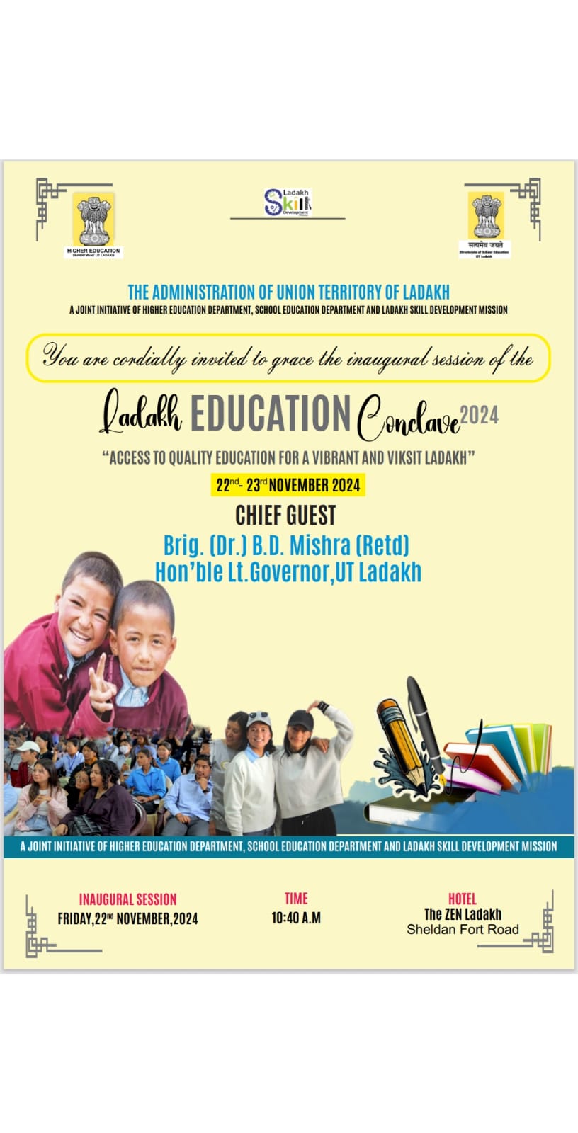 Ladakh all set to hold two days ‘Ladakh Education Conclave – Access to Quality Education for a Vibrant and Viksit Ladakh”