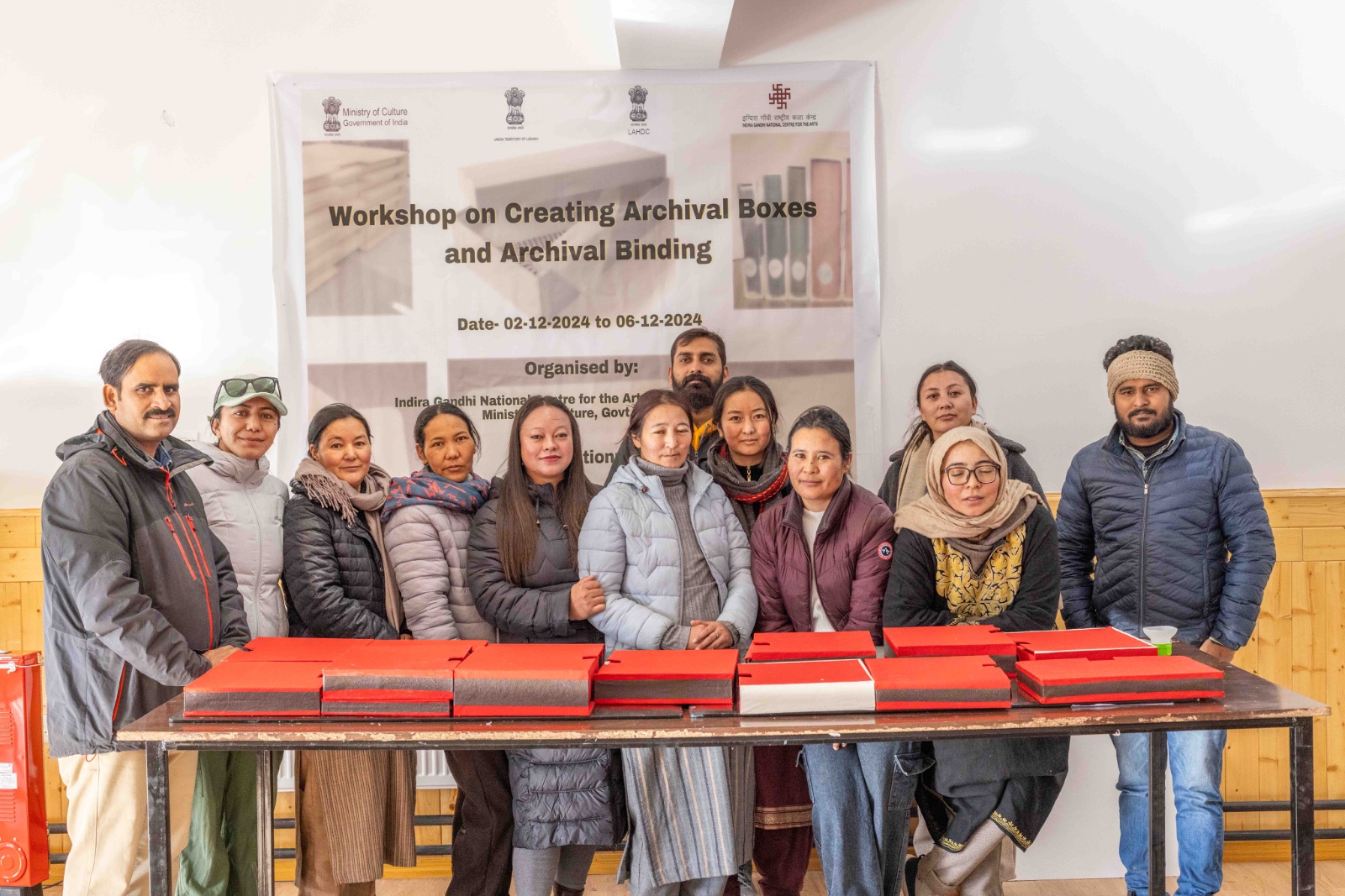 Workshop on archival box-making and archival binding organized at Department of Archives, Archaeology, and Museums, Leh