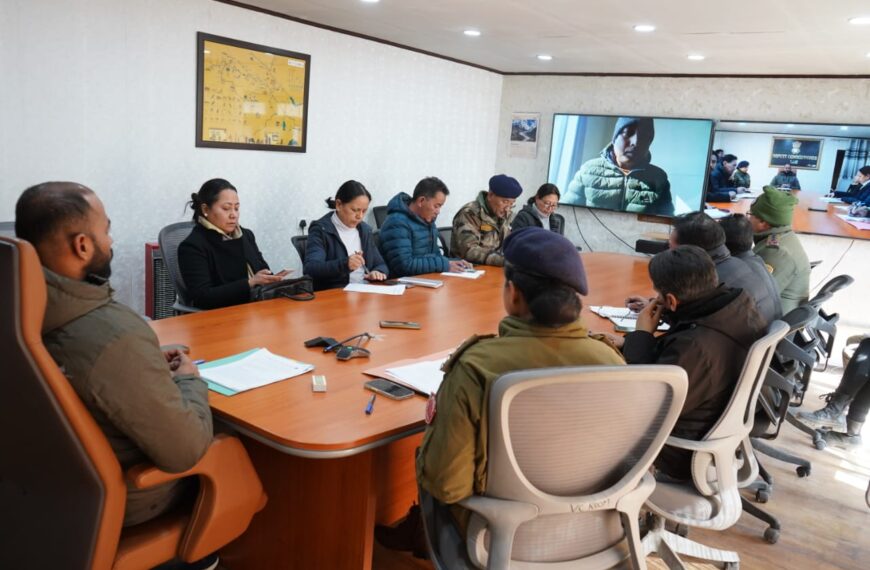 DC Santosh Sukhdeve chairs a district-level NCORD committee meet in Leh