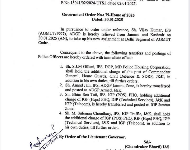 BS Tuti posted as IGP Jammu