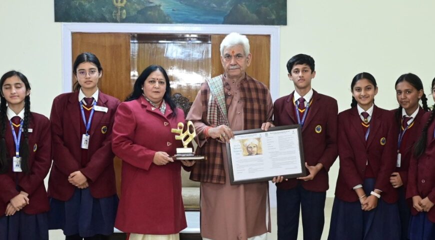 LG Manoj Sinha meets students of The Shri Ram Universal School Jammu