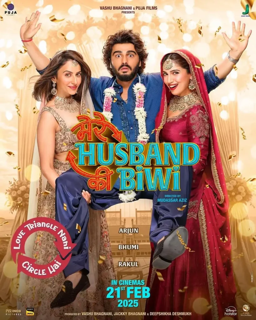 Mere Husband Ki Biwi Gains Momentum with Advance Bookings, Eyes Strong Box Office Debut

Advance Bookings Pick Up for Mere Husband Ki Biwi, Box Office Set for a Solid Start

Mere Husband Ki Biwi Tracks Well in Advance Sales, Expected to Open on a Strong Note

Positive Buzz and Strong Pre-Sales Put Mere Husband Ki Biwi on Track for a Good Weekend

Mere Husband Ki Biwi Shows Early Box Office Promise as Advance Bookings Surge

Mere Husband Ki Biwi Shows Promising Box Office Trends as Advance Bookings Gain Momentum

Arjun Kapoor, Bhumi Pednekar, and Rakul Preet Singh’s upcoming comedy Mere Husband Ki Biwi is off to a strong start at the box office, with early advance booking trends signalling audience interest. The film that is positioned as a lighthearted entertainer is gaining traction among urban multiplex audiences and single-screen exhibitors alike, suggesting a good opening weekend.

Trade insiders report that Mere Husband Ki Biwi has generated a healthy buzz across major circuits, particularly in metro cities like Mumbai, Delhi, Chandigarh, Ahmedabad and Bangalore. Advance bookings began on a steady note and have shown an uptick in momentum as the release date nears. With a mix of comedy, romance, and a fine star-studded ensemble, the film is expected to attract both young urban audiences and family crowds, the experts.

According to industry trackers, the film has already sold a significant number of tickets in premium multiplex chains like PVR, INOX, and Cinepolis, with early estimates suggesting a strong opening day in the range of ₹3.50 to 4 crores depending on last-minute walk-ins and spot bookings.

A trade analyst said, “Comedy films with a mass appeal tend to see an upward trend closer to release, as word-of-mouth plays a crucial role. Mere Husband Ki Biwi has a fun, relatable premise, and with the right audience reception, we could see it gaining further traction over the weekend.”

Arjun Kapoor’s return to his loverboy avatar, reminiscent of his roles in 2 States and Mubarakan, is a major draw. His on-screen pairing with Bhumi Pednekar and Rakul Preet Singh, coupled with the film’s madcap humour and commercial appeal that comes as a package of a Mudassar Aziz outing, positions it as an easy choice for audiences looking for lighthearted entertainment as opposed to heavy films like Chhava that are playing at the movies.

Single-screen exhibitors, particularly in tier-2 and tier-3 cities, have expressed optimism about the film’s box office prospects. A distributor from Uttar Pradesh shared, “Comedy is a genre that still brings families to big screens. The response to the trailer has been positive, the songs have caught on and if the word-of-mouth is strong post-release, we can expect solid growth.”

With pre-release marketing in full swing and positive word-of-mouth from early screenings, Mere Husband Ki Biwi is expected to see a solid opening weekend trajectory, with Friday’s numbers setting the tone for the film’s overall business. The real test will be Saturday and Sunday, where an increase in footfalls could even push it into the ₹20 crore weekend club.

If the film delivers good humour, it has the potential to be a sleeper hit, benefitting from its relatability and wide theatrical release strategy. Trade experts will be closely watching how night shows and last-minute bookings contribute to the final numbers